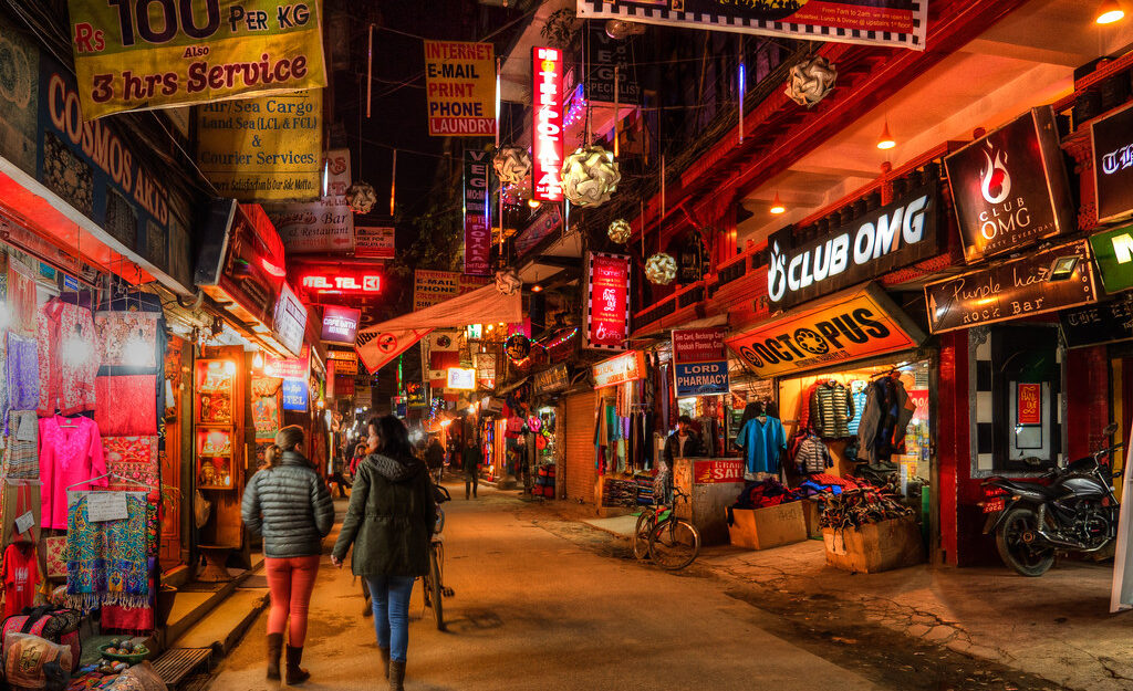 Walking on Thamel, one of the Things to Do in Kathmandu