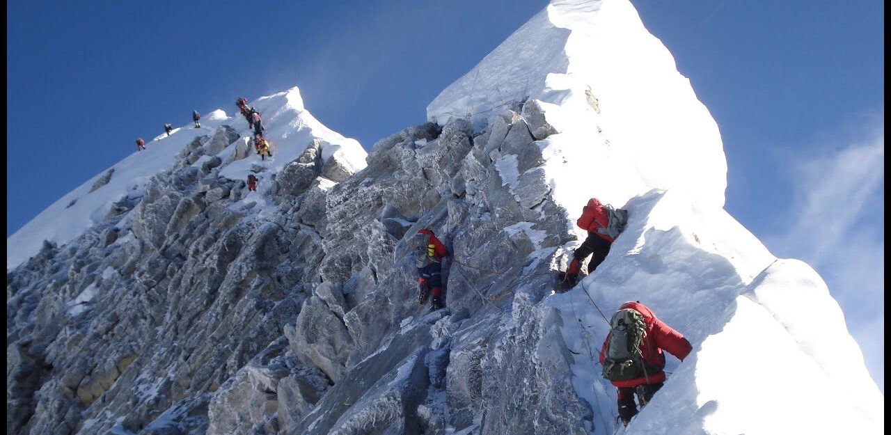 Everest climbing on nepal south col route